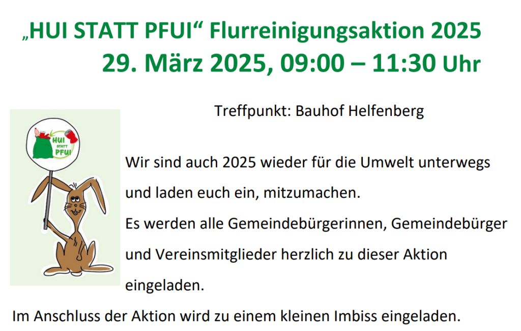 Einladung zur Müllsammelaktion