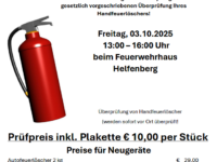 Gesetzliche Feuerlöscherüberprüfung am 3.10